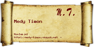 Medy Timon névjegykártya